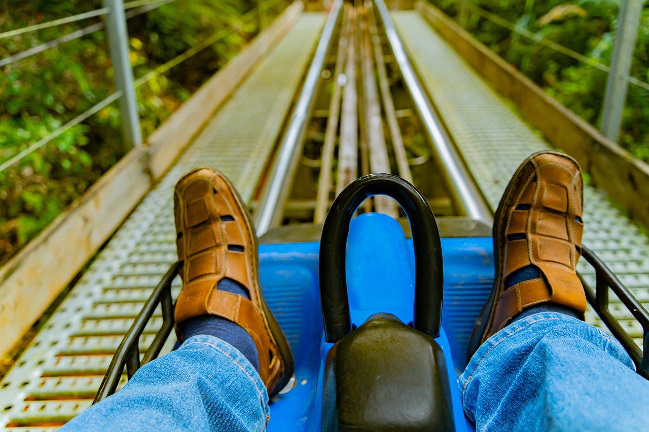 park, mountain roller coaster, roller coaster